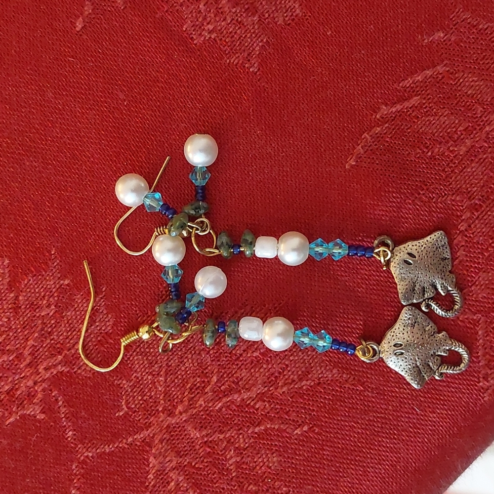 Homemade Sting ray dangle earrings